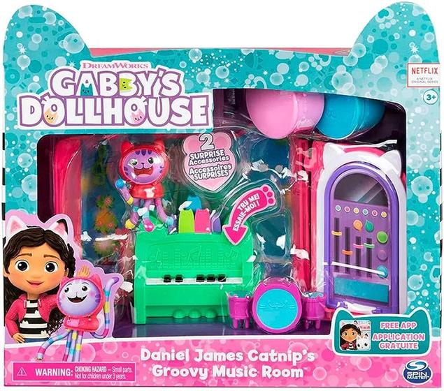 Imagem de  playset Gabby dollhouse quarto de música do DJ catnip