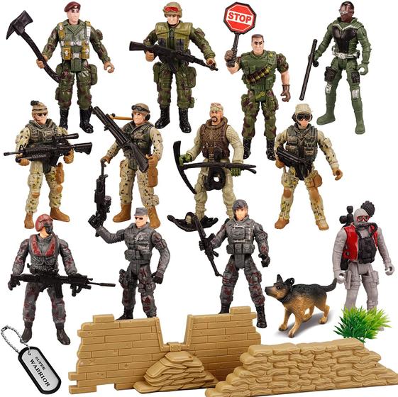Imagem de Playset Militar com 16 Figuras e Acessórios de Combate