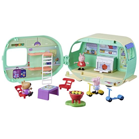 Imagem de Playset Peppa Pig - Caravan com 3 Bonecos e 6 Acessórios (3+)