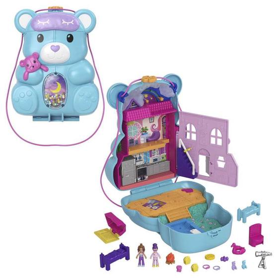 Imagem de Playset Polly Pocket com Mini Bonecas - Bolsa do Ursinho - Estojo - Mattel