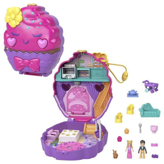 Imagem de Playset Polly Pocket com Mini Bonecas - Padaria de Cupcakes - Estojo - Mattel