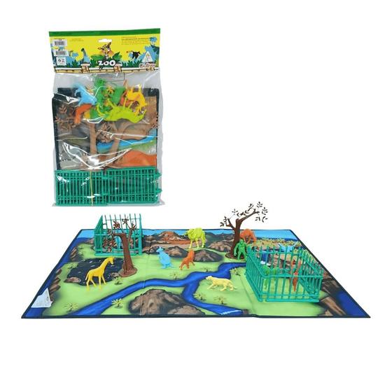 Imagem de Playset Tapete Zoo com Animais e Acessórios  Sortido Gulliver