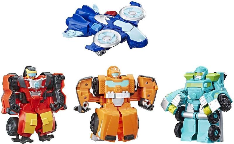 Imagem de Playskool Heroes Transformers Rescue Bots Academy Rescue Team Pack, 4 Figuras de Ação Colecionáveis 4,5" Convertendo, Brinquedos para Crianças Idades 3 e Up, Marrom (E5099)