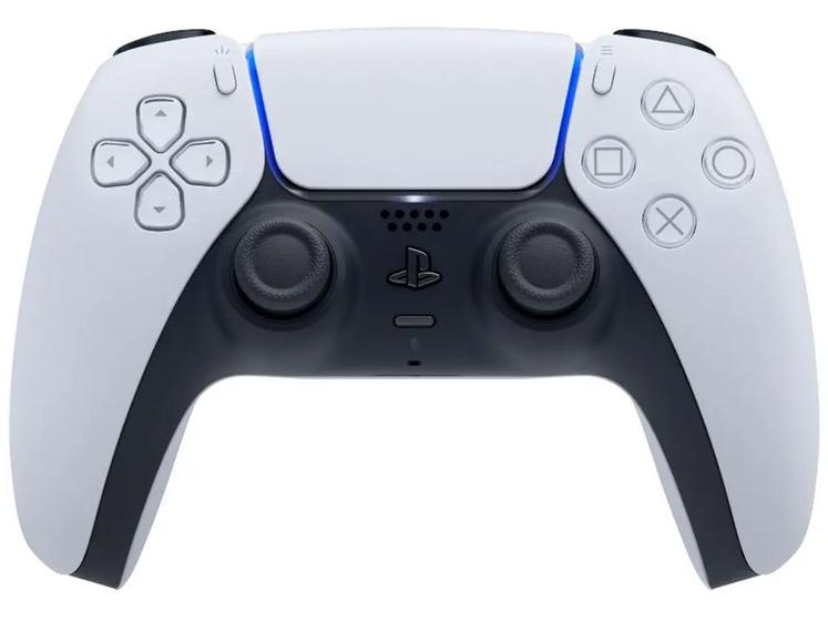 Vista traseira do PlayStation 5 Slim com conectores visíveis