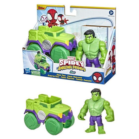 Imagem de Plk spidey figura hulk e veículo - hasbro f3989