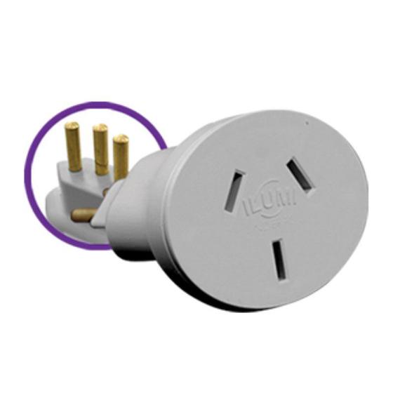 Imagem de Plug Adaptador 3P 20A NBR Para 3P Chato Branco Ilumi