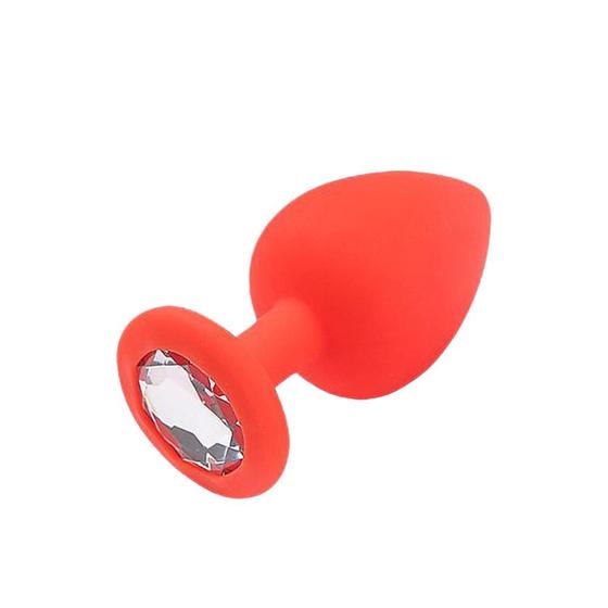 Imagem de Plug Anal de Silicone Redondo com Pedra Iniciante  Tamanho Pequeno  Sex Shop