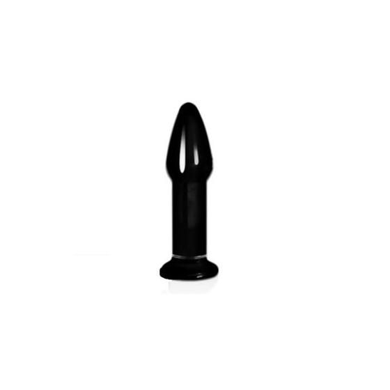 Imagem de Plug Anal de Vidro 14x3cm Preto - Glass Romance - Lovetoy