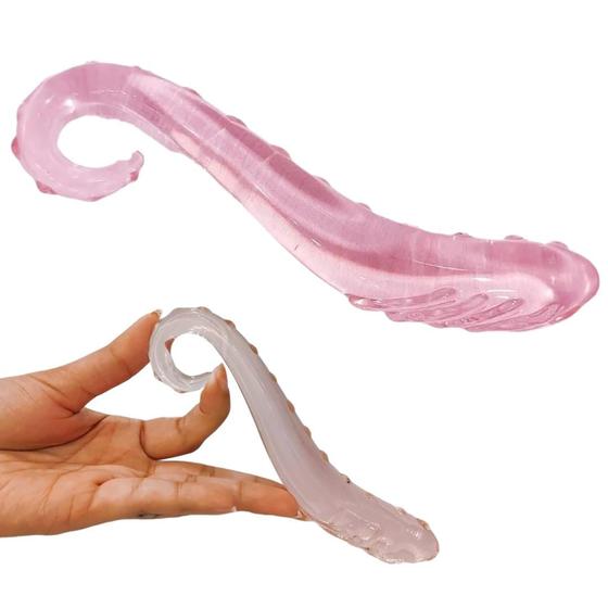 Imagem de Plug Anal em Vidro Formato Espiral Detalhado Com Cerdas 16Cm