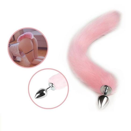 Imagem de Plug Anal Rabo de Raposa Rosa 40 cm Tamanho P