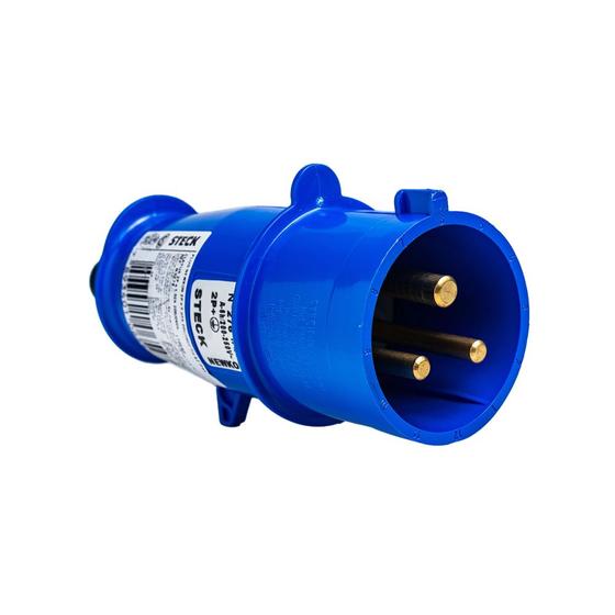 Imagem de Plug Industrial Newkon Macho 2P+T 16A 6H 250V AZ IP44 N3076