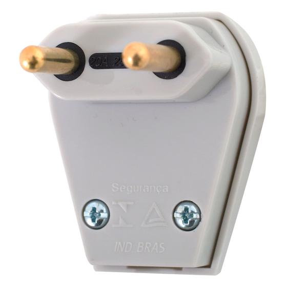 Imagem de Plug Macho 2 P 20A Branco Com Prensa Cabo Pezzi