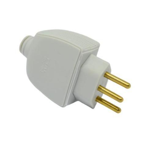 Imagem de Plug Macho 2p+t 10a Cinza 90/180