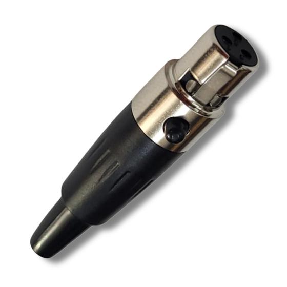 Imagem de Plug Mini XLR Fêmea 3 Pinos Profissional Preto HX1069