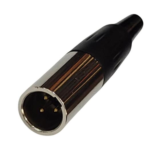 Imagem de Plug Mini XLR Macho 3 Pinos Profissional Preto HX1070
