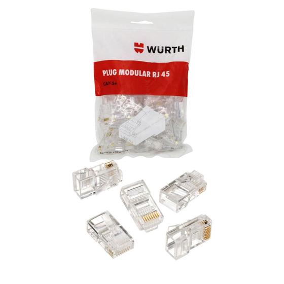 Imagem de Plug Modular Rj45 Cat5 Wurth, Pacote 100 Unidades 0978120003