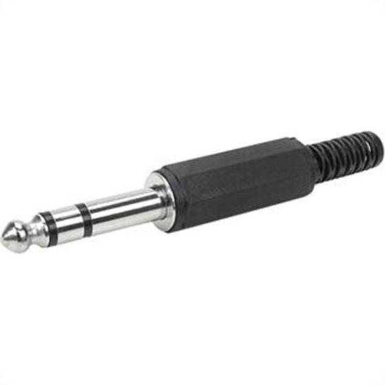 Imagem de Plug P-10 Stereo 6,35Mm Com Protecao Cabo 602 - Kit C/10