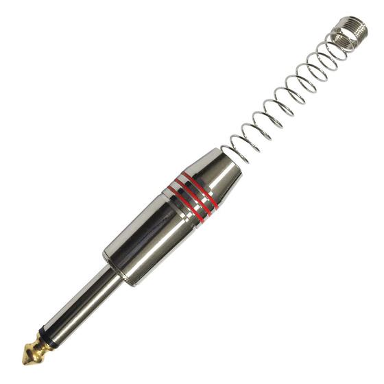 Imagem de Plug P10 Mono com Mola Espacada Vermelho Ponta GOLD