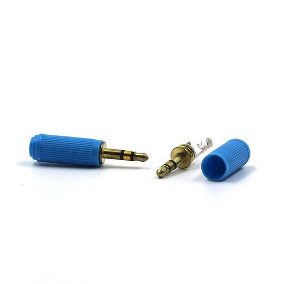 Imagem de Plug P2 Estéreo Azul Sem Rabicho 05 Unidades