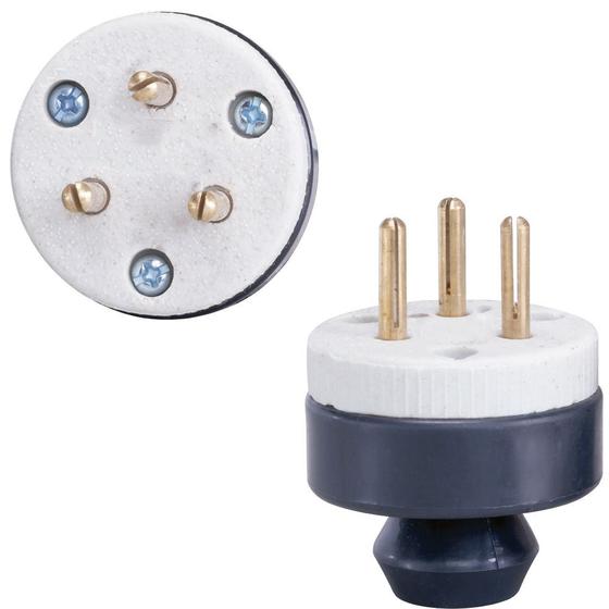 Imagem de Plug Pino macho Industrial Polarizada 3x20a Porcelana Foxlux