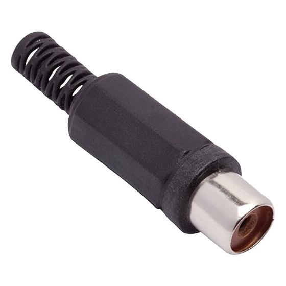 Imagem de Plug Rca Jack Plastico Niquel Preto