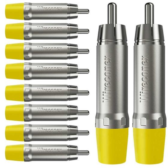Imagem de Plug Rca Macho Nickel Plt Wc 1212 Ml Yl Ni Amarelo Wirecone
