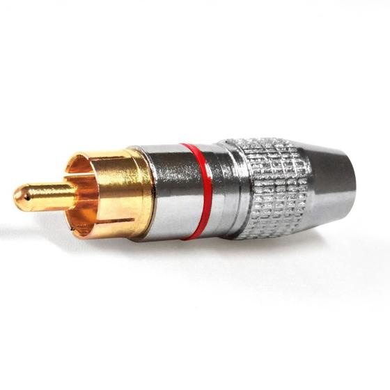 Imagem de Plug RCA Profissional PGRC0013 Vermelho STORM PCTE com 10 UN.