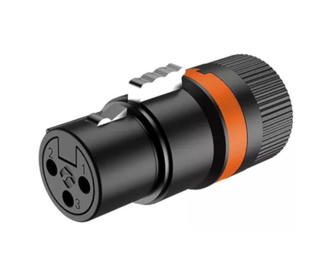 Imagem de Plug roxtone xlr linha femea rotativo lx3f preto low profile