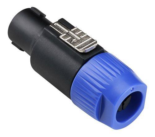 Imagem de Plug Speakon Macho Azul Linha 4 Polos Robusto Com Trava Mxt