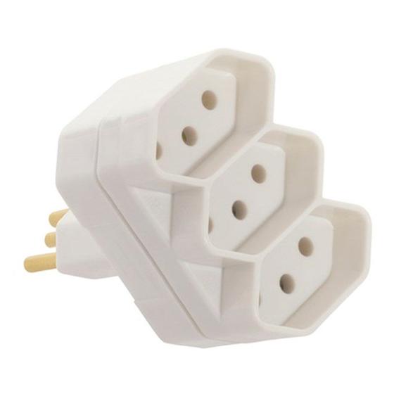 Imagem de Plug T 10a 3 Polos 3 Saídas 1491 Nbr14136