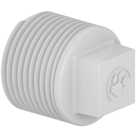 Imagem de Plug Tampão Roscável Rosca Macho Conexão PVC Branco Para Canos Água Fria De 1” Polegada 32mm Tigre