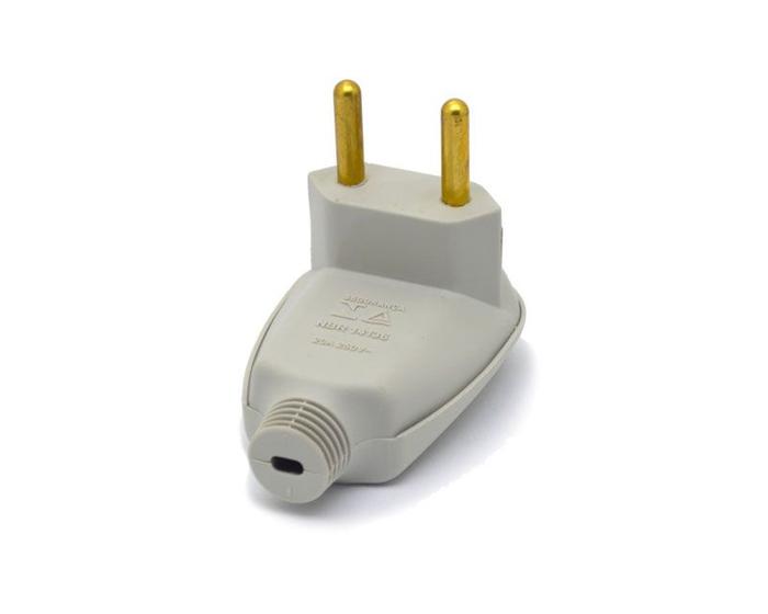 Plug Tomada 2P 90º 20A/250V Cinza 082E Enerbras