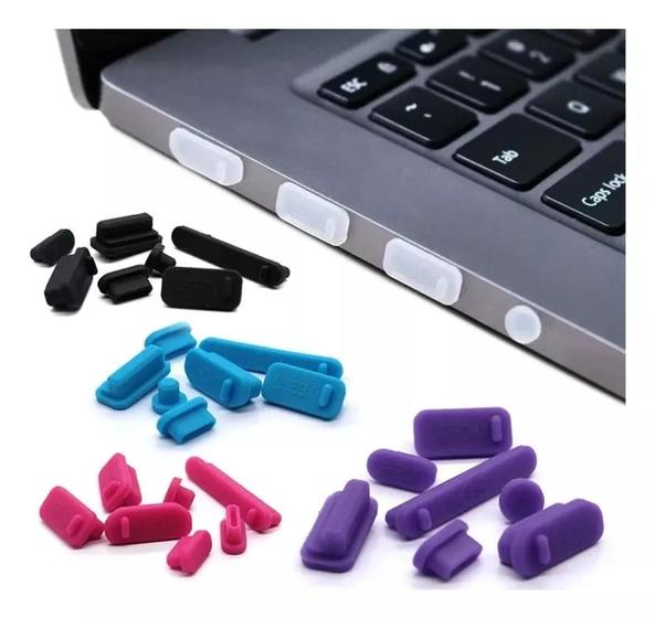 Imagem de Plug Universal Anti Poeira Protege Conexão Usb Notebook 16pç