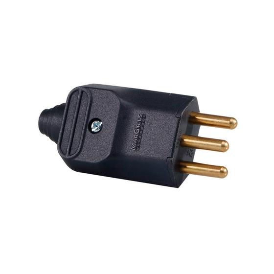 Plugue 2P+T 20A - 180Graus com Prensa Cabo - Pt - PLD2-3 Menor preço em Plugue 2P+T 20A - 180Graus com Prensa Cabo - Pt - PLD2-3