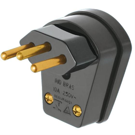 Plugue 2P+T 90g 10A Preto - 1489 - FAME Menor preço em Plugue 2P+T 90g 10A Preto - 1489 - FAME