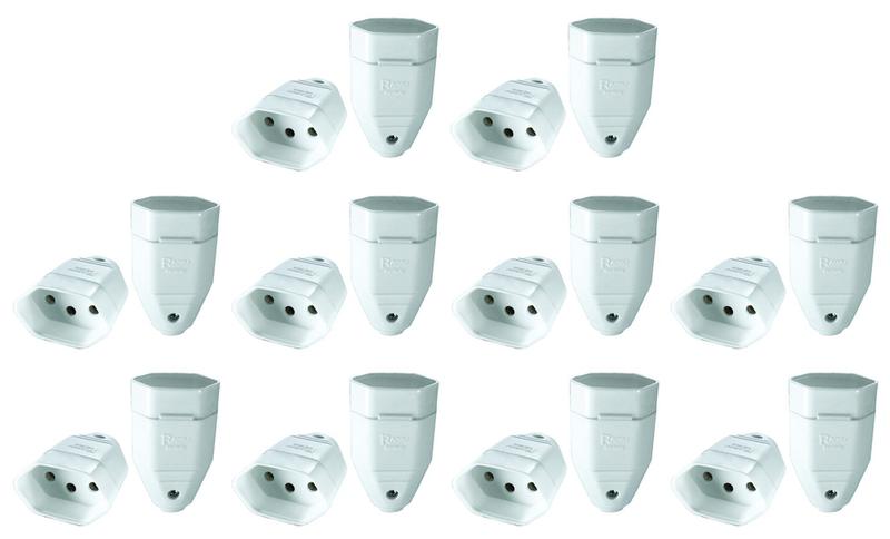 Imagem de Plugue Fêmea Branco 20a 3 Pólos Radial Kit com 10 pç