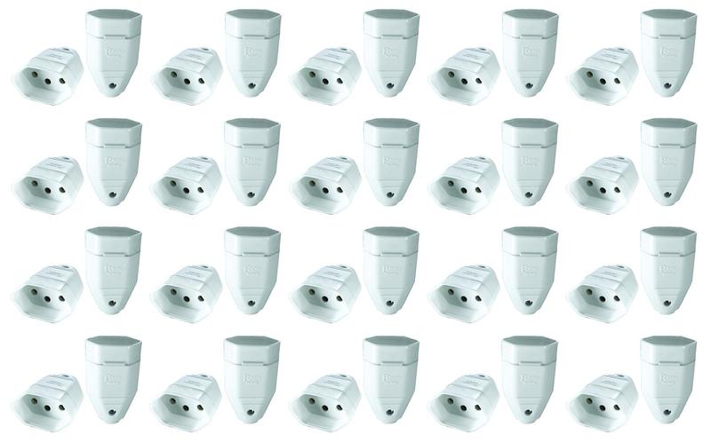 Imagem de Plugue Fêmea Branco 20a 3 Pólos Radial Kit com 20 pç
