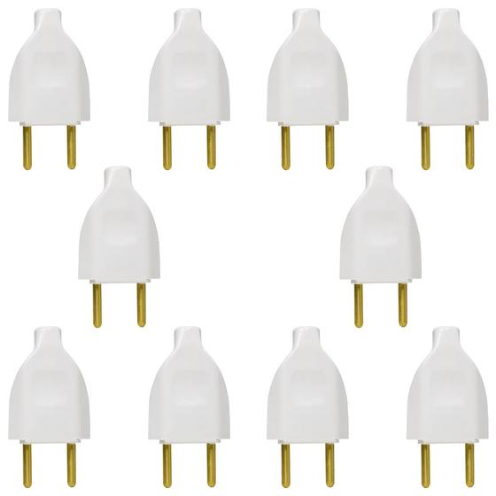 Imagem de Plugue Pino Macho 2p 10A Oco Com Inmetro Branco