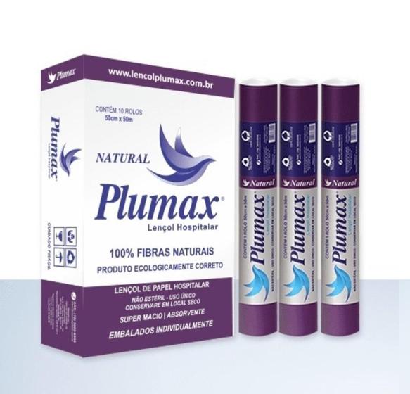 Imagem de Plumax - Lençol Papel Natural Creme 50Cm X 50M - Unidade