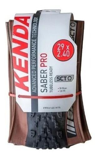 Imagem de Pneu 29x2.40 kenda saber pro kevlar tubeless preto bege