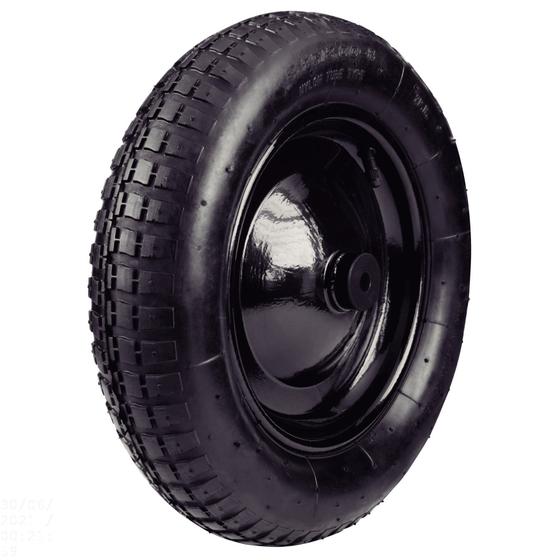 Pneu com Câmara 3.25/8" e Roda Metálica Tramontina para Carrinho de Mão com Bucha Plástica Menor preço em Pneu com Câmara 3.25/8" e Roda Metálica Tramontina para Carrinho de Mão com Bucha Plástica