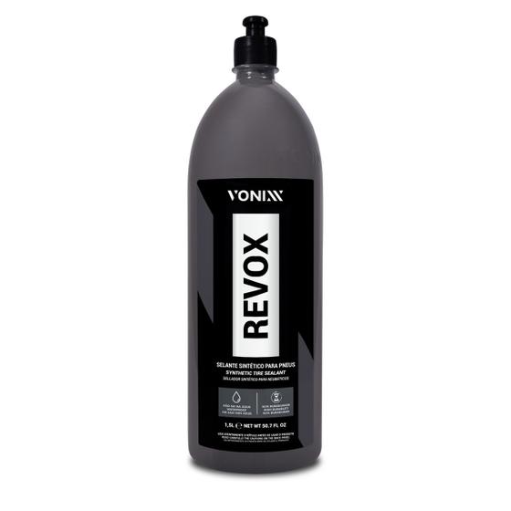 Imagem de Pneu Pretinho Automotivo Selante Revox Vonixx (1,5 litros) Proteção de até 40 dias  Brilho Acetinado