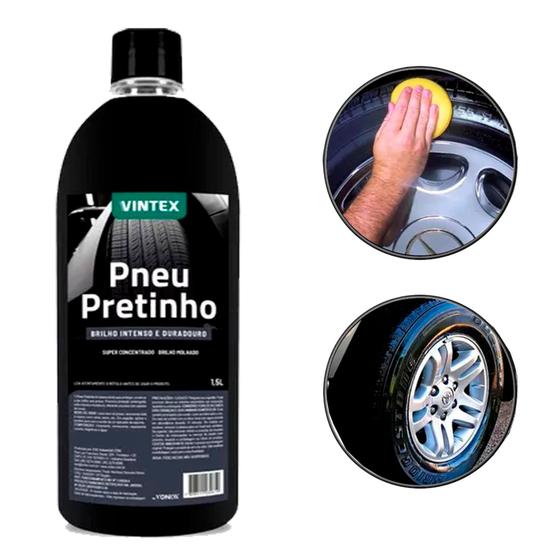 Imagem de Pneu Pretinho Preto Automotivo Borracha 1,5l Vintex