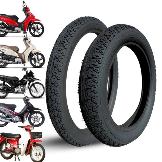 Imagem de Pneus Biz 125 / 80-100-14 + 60-100-17 Black Tyres