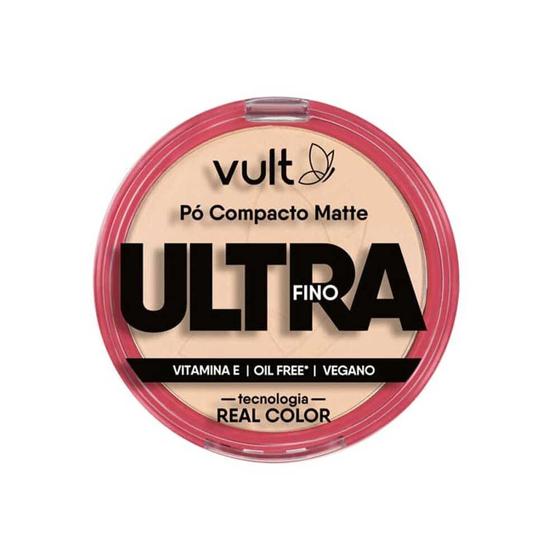 Imagem de Pó Compacto Facial Matte Ultra Fino Cor 01 V400 Make Vult 9g