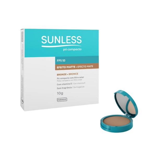 Pó Compacto Protetor Solar Facial FPS 50 Com Base Resistente a Agua ...