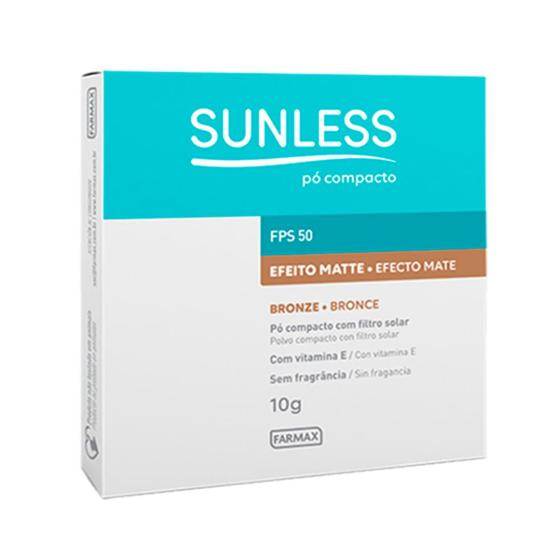 Pó Compacto Sunless Efeito Matte FPS 50 Bronze 10g Menor preço em Pó Compacto Sunless Efeito Matte FPS 50 Bronze 10g