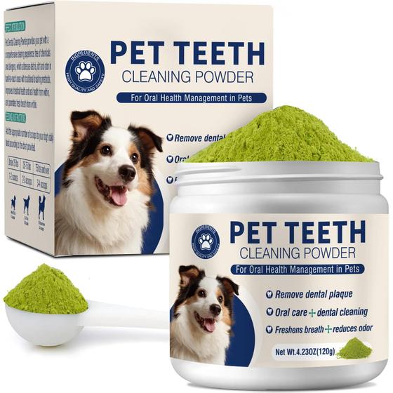 Imagem de Pó dental para cães MNQAXZ Dog Teeth Cleaning 120g