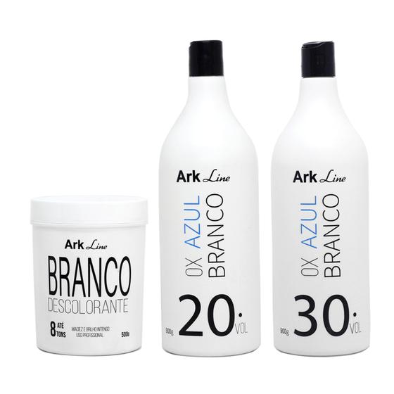 Imagem de Pó Descolorante - Ark Line - Branco 500g + 2 Ox Azul Branco