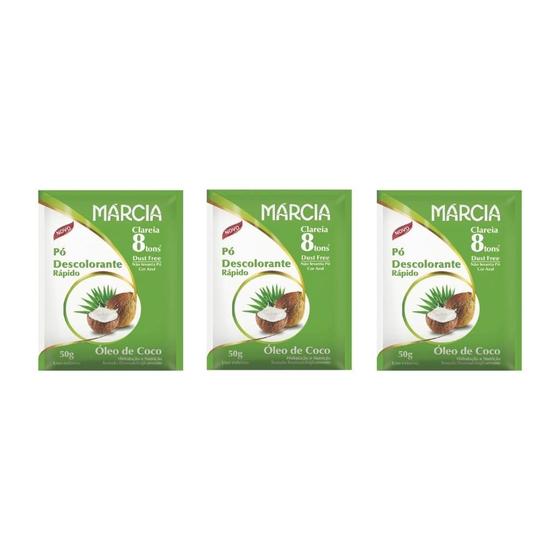 Imagem de Po Descolorante Marcia Oleo De Coco 50G - Kit Com 3Un